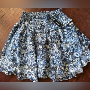 Express Blue and White Patterned Skirt. New with tags! Size small.